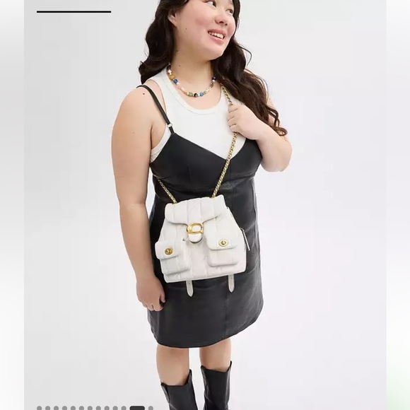 COACH Quilted Tabby Convertible Backpack - Color Chalk - Picture 9 of 14